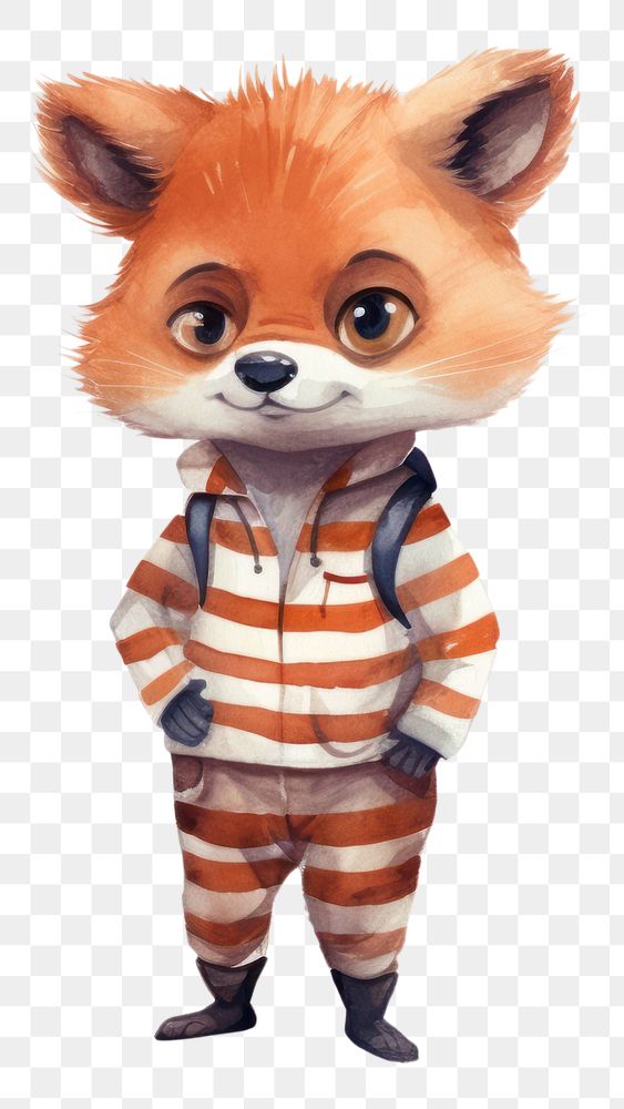 PNG Fox striped cartoon mammal. AI generated Image by rawpixel.