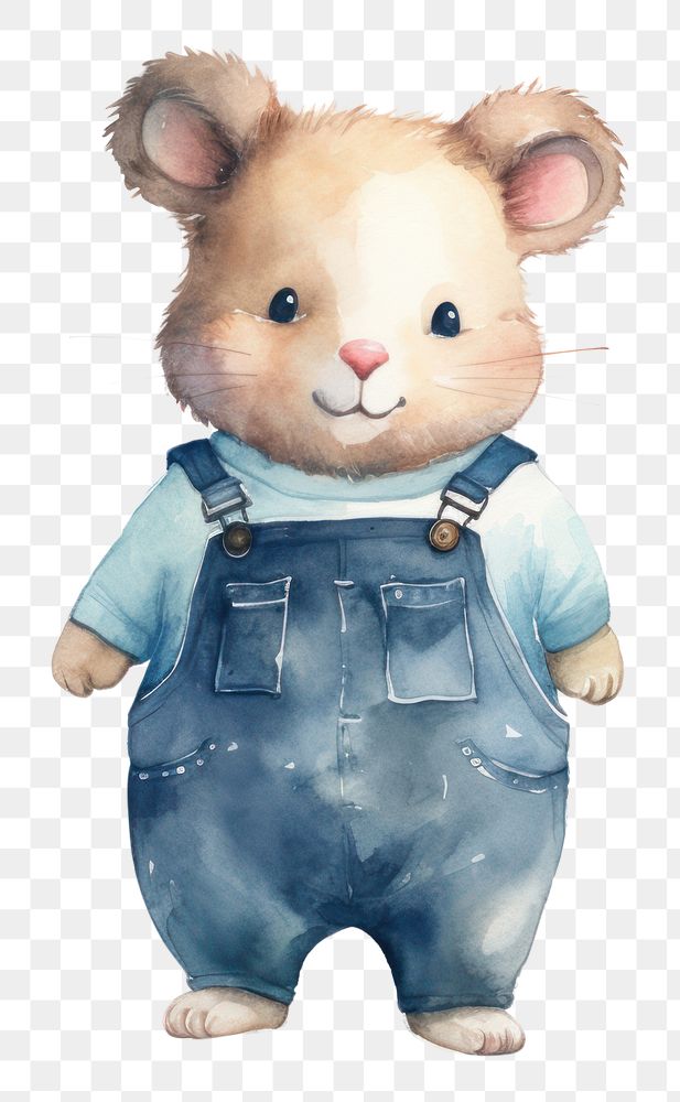PNG Wombats wearing jeans overalls rat cartoon rodent. AI generated Image by rawpixel.