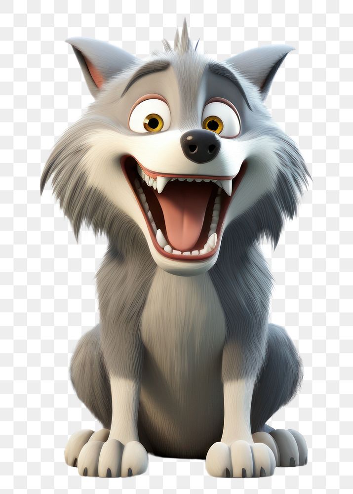 PNG Cartoon wolfs cartoon mammal animal. AI generated Image by rawpixel.