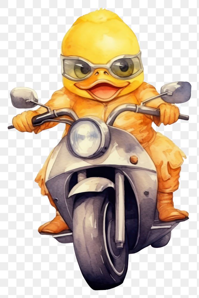 PNG Duck motorcycle vehicle scooter. AI generated Image by rawpixel.