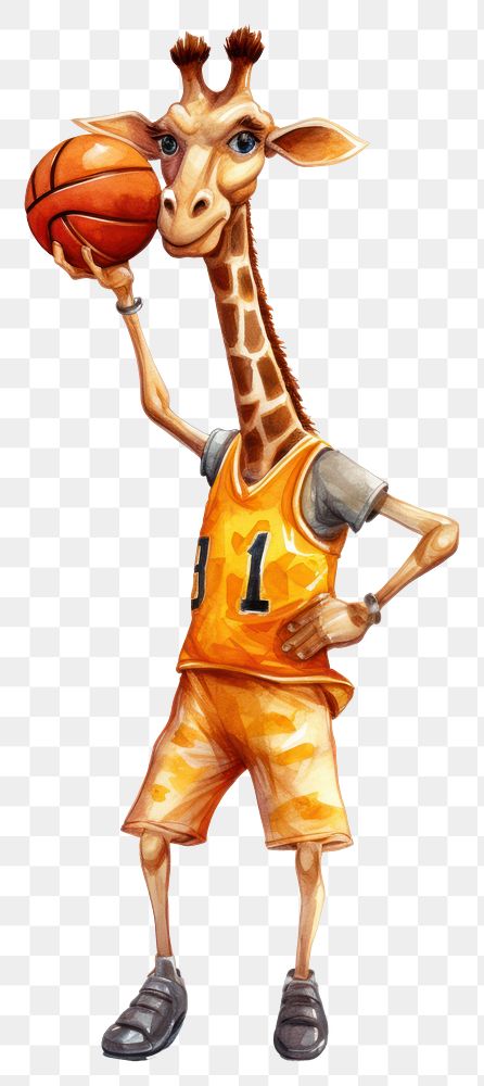 PNG Giraffe basketball sports animal. 