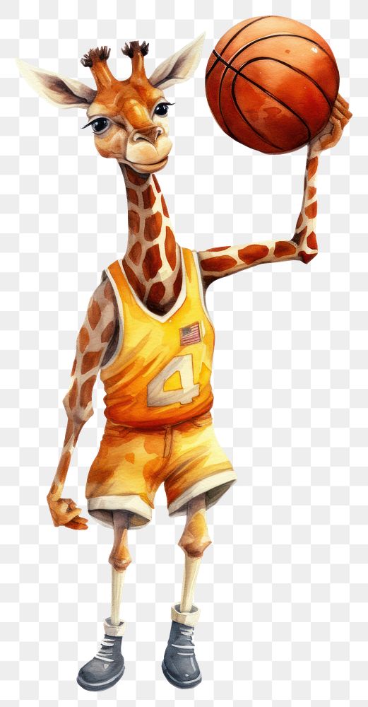 PNG Giraffe basketball sports animal. AI generated Image by rawpixel.