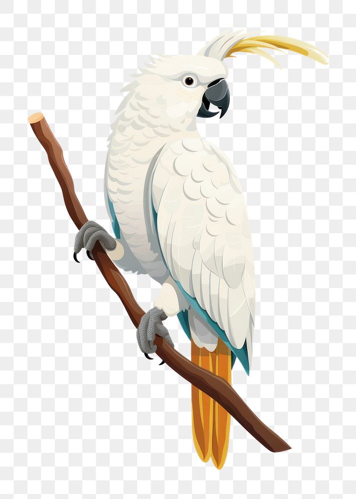 PNG Cockatoo animal parrot white. 