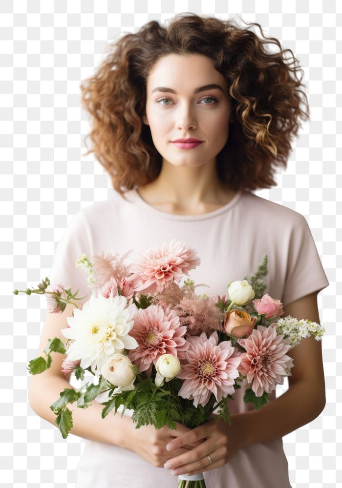 PNG Florist portrait holding flower. 