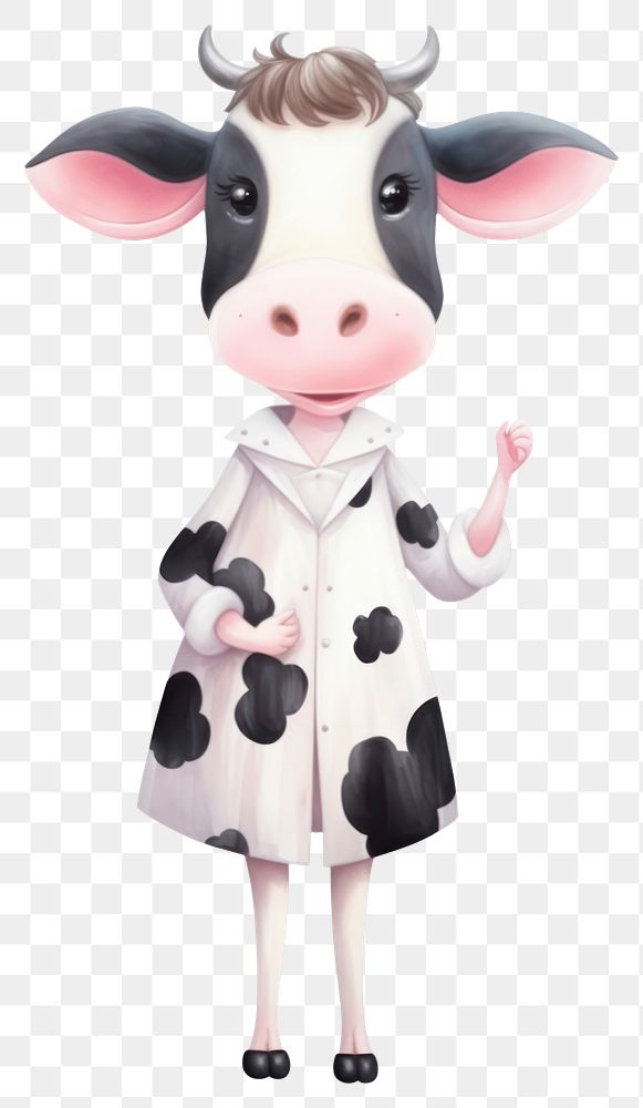 PNG Cow character beauty salon animal livestock cartoon. AI generated Image by rawpixel.