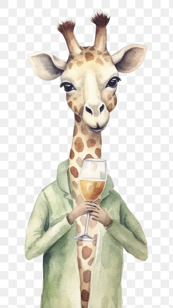 PNG Giraffe animal holding cartoon. 