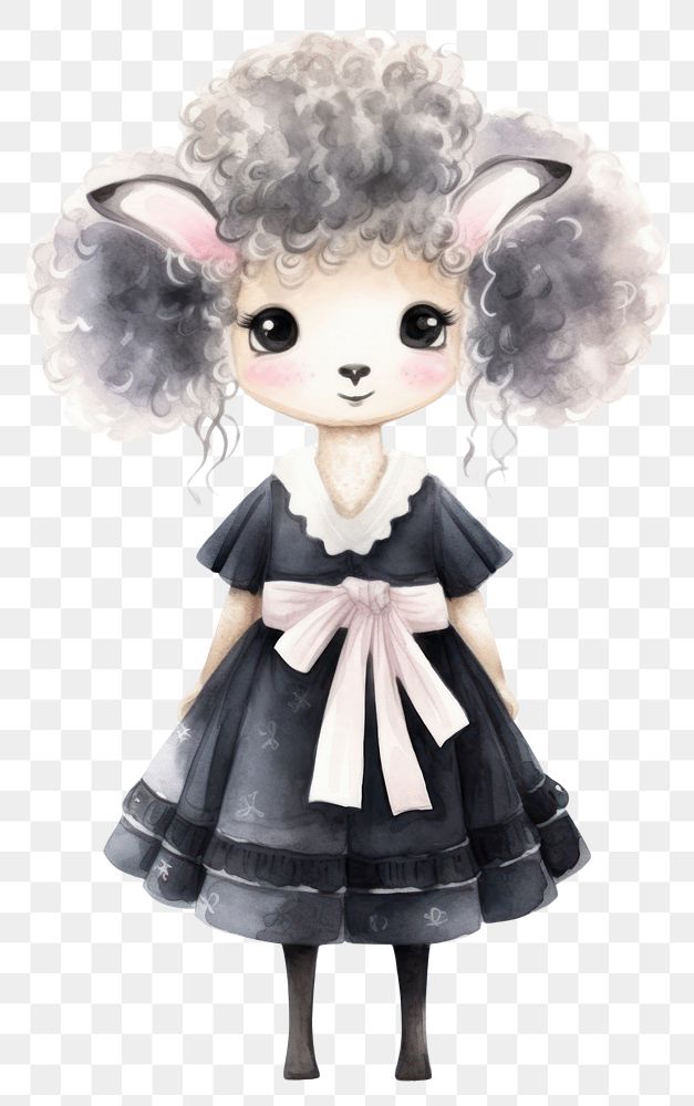 PNG Sheep character beauty salon cartoon animal cute. 