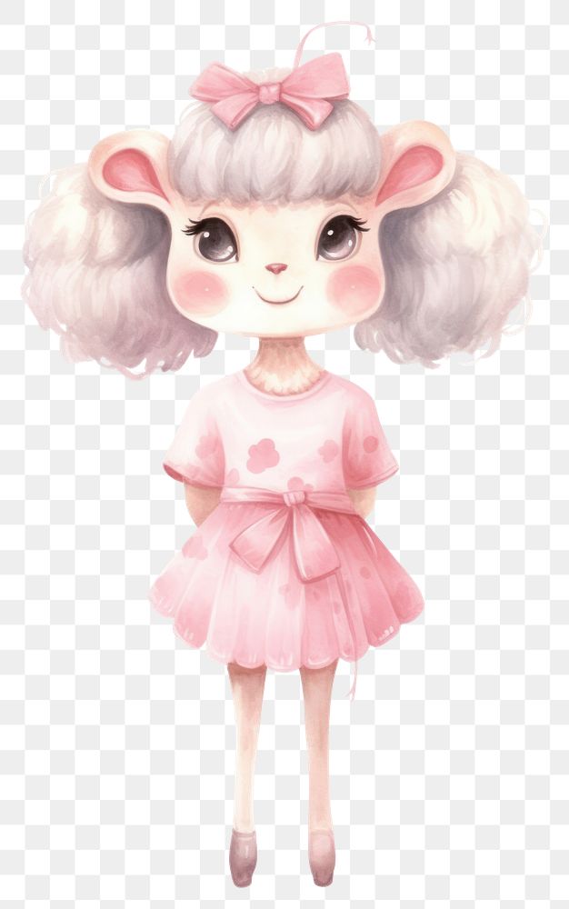 PNG Sheep character beauty salon cartoon doll cute. AI generated Image by rawpixel.