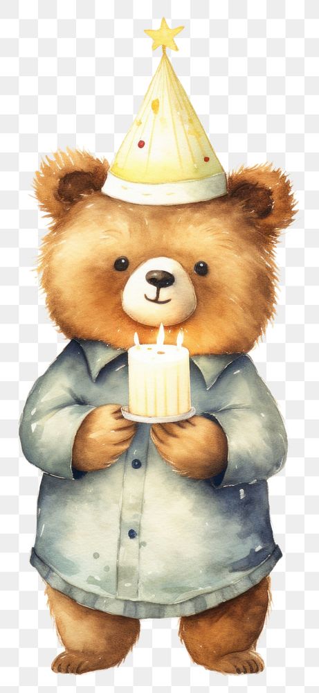 PNG Bear cartoon candle cute. AI generated Image by rawpixel.