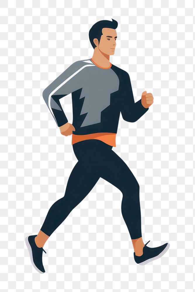 PNG Running jogging adult male. AI generated Image by rawpixel.