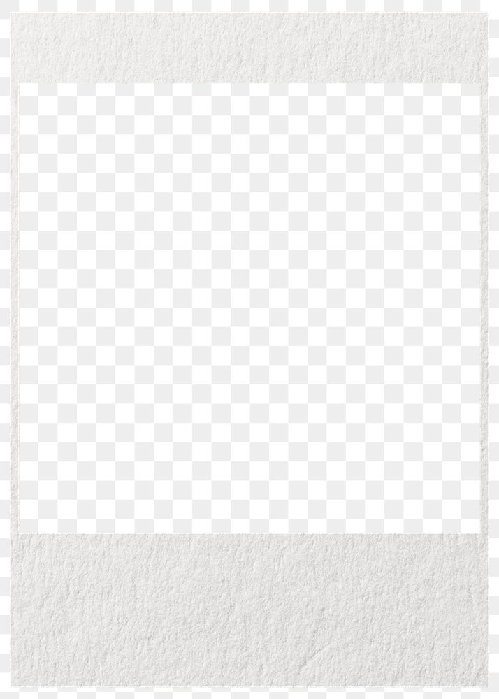 Off-white png instant film frame, transparent background