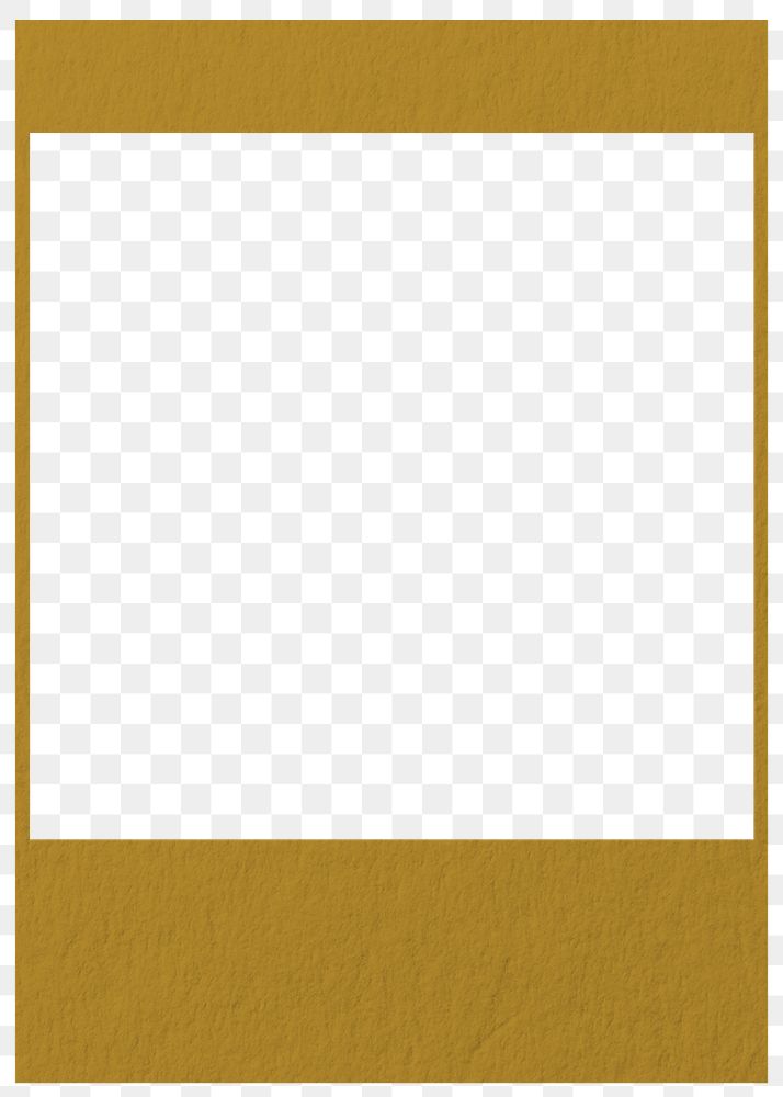 Mustard yellow png instant film frame, transparent background