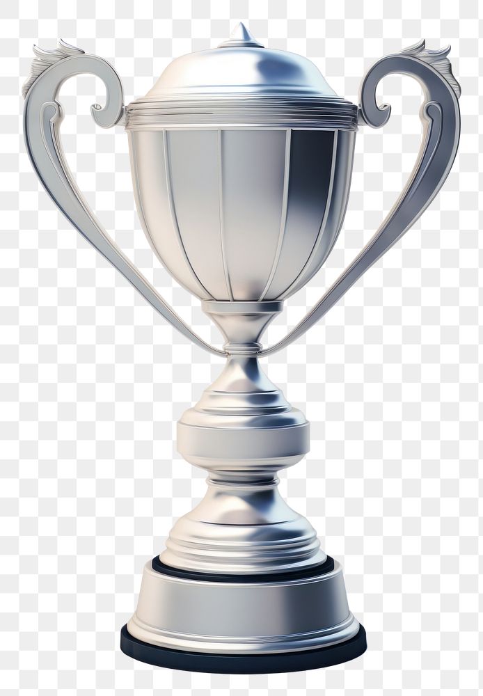 PNG Silver trophy achievement decoration drinkware. AI generated Image by rawpixel.