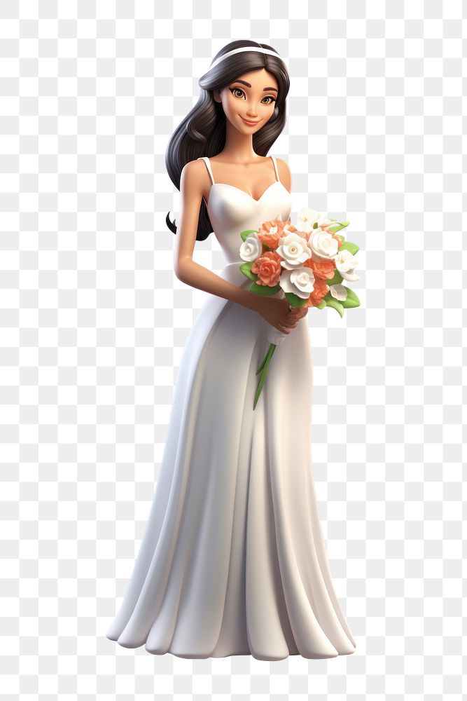 PNG Figurine fashion wedding flower. AI generated Image by rawpixel.
