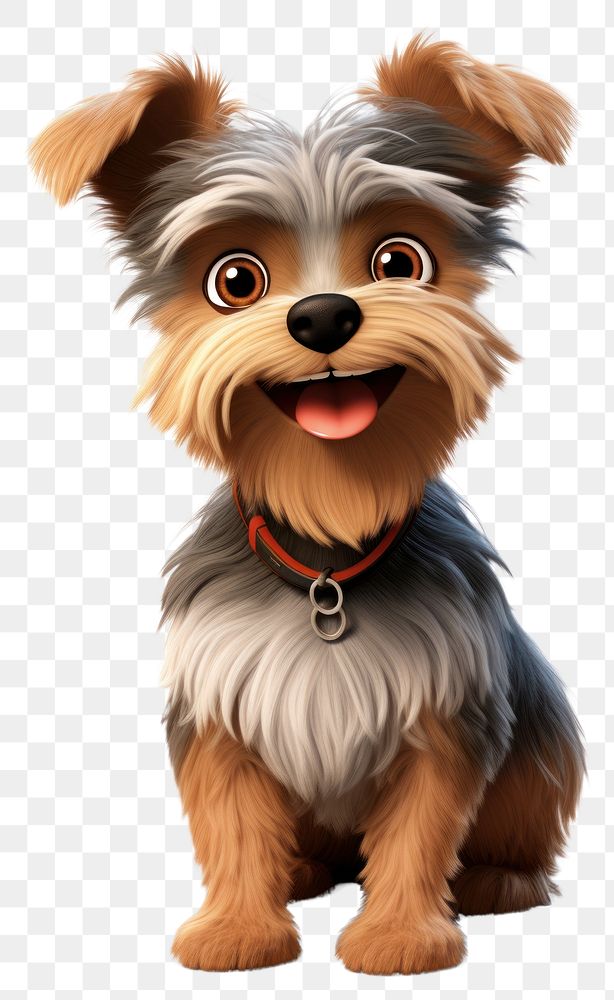 PNG Yorkie terrier cartoon mammal. AI generated Image by rawpixel.