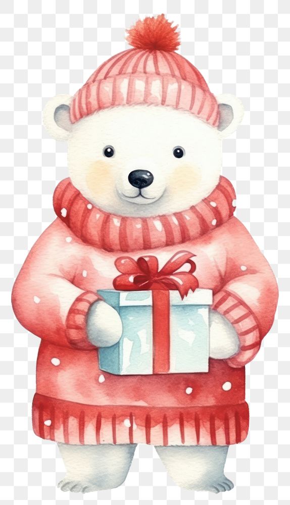 PNG Winter snowman bear toy. 