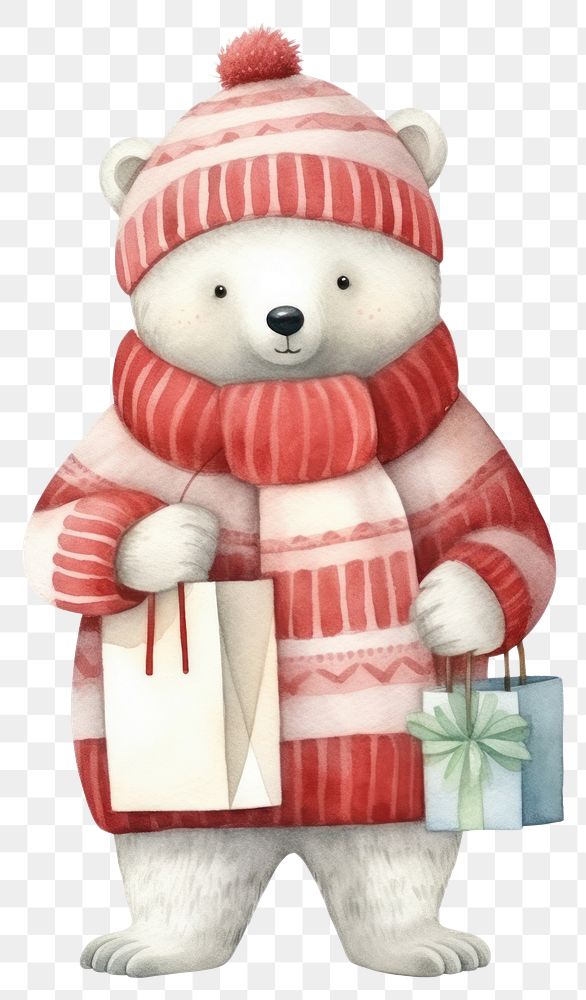 PNG Snowman winter bear toy. 