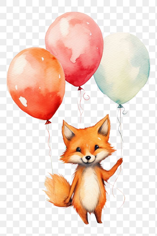 PNG Red fox animal balloon mammal. AI generated Image by rawpixel.