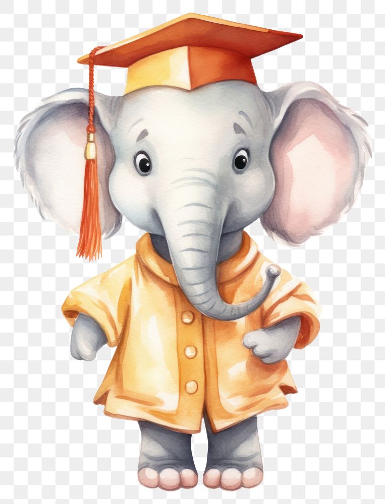 PNG A cute Elephant teacher animal graduation elephant. AI generated Image by rawpixel.