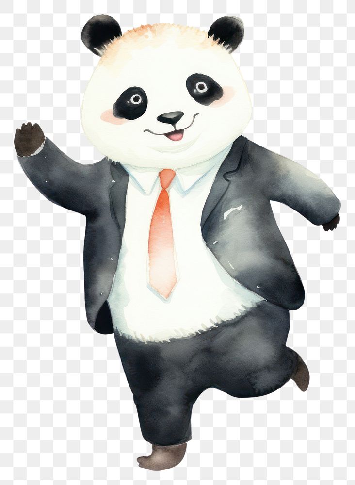 PNG A Panda wearing business suit animal cartoon mammal. AI generated Image by rawpixel.
