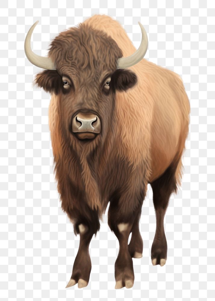 PNG Buffalo livestock wildlife mammal. AI generated Image by rawpixel.