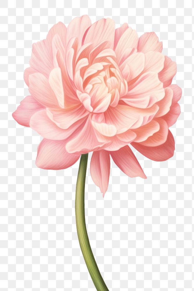 PNG  Pink flower dahlia plant white background. 