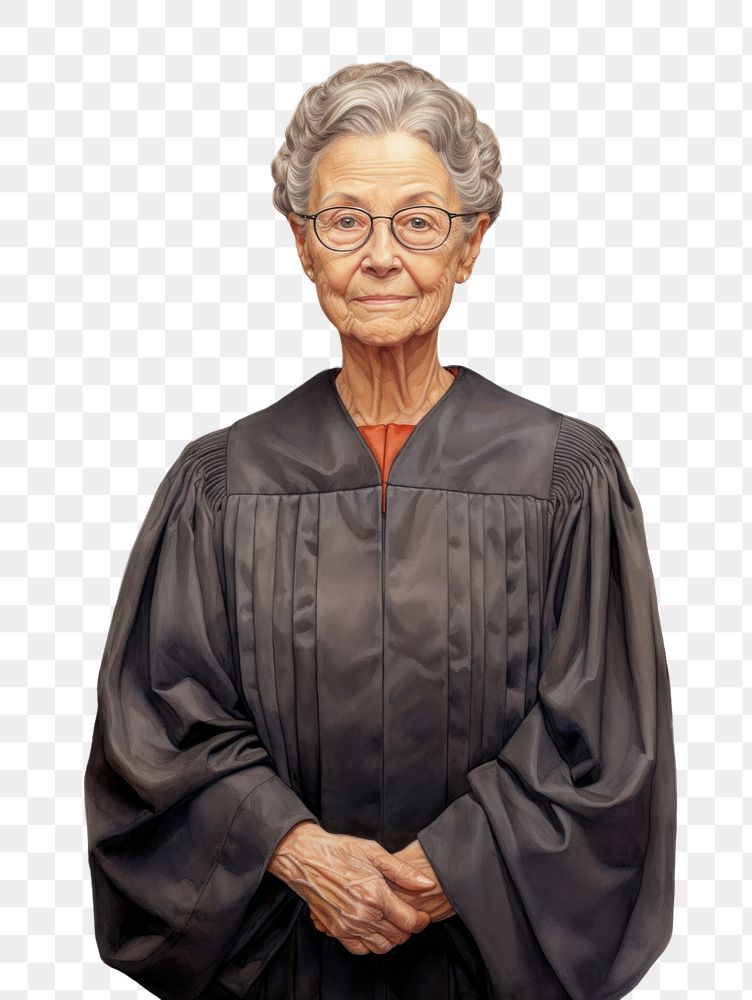 PNG Senior female judge portrait glasses adult. AI generated Image by rawpixel.