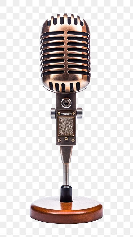 PNG VINTAGE Professional TABLE microphone white background technology equipment. AI generated Image by rawpixel.
