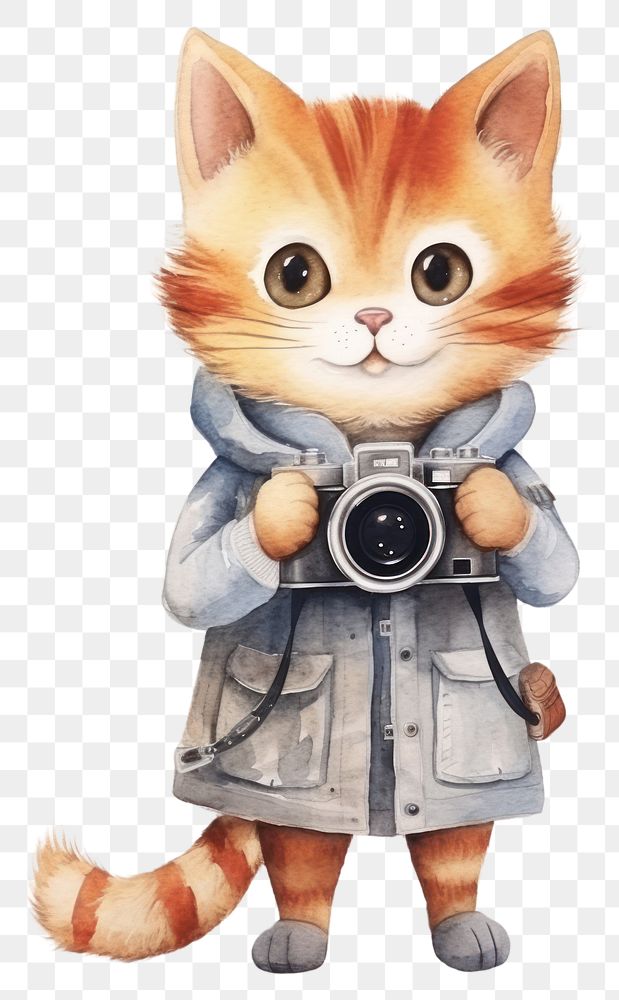 PNG Cat cute painter portrait cartoon. AI generated Image by rawpixel.