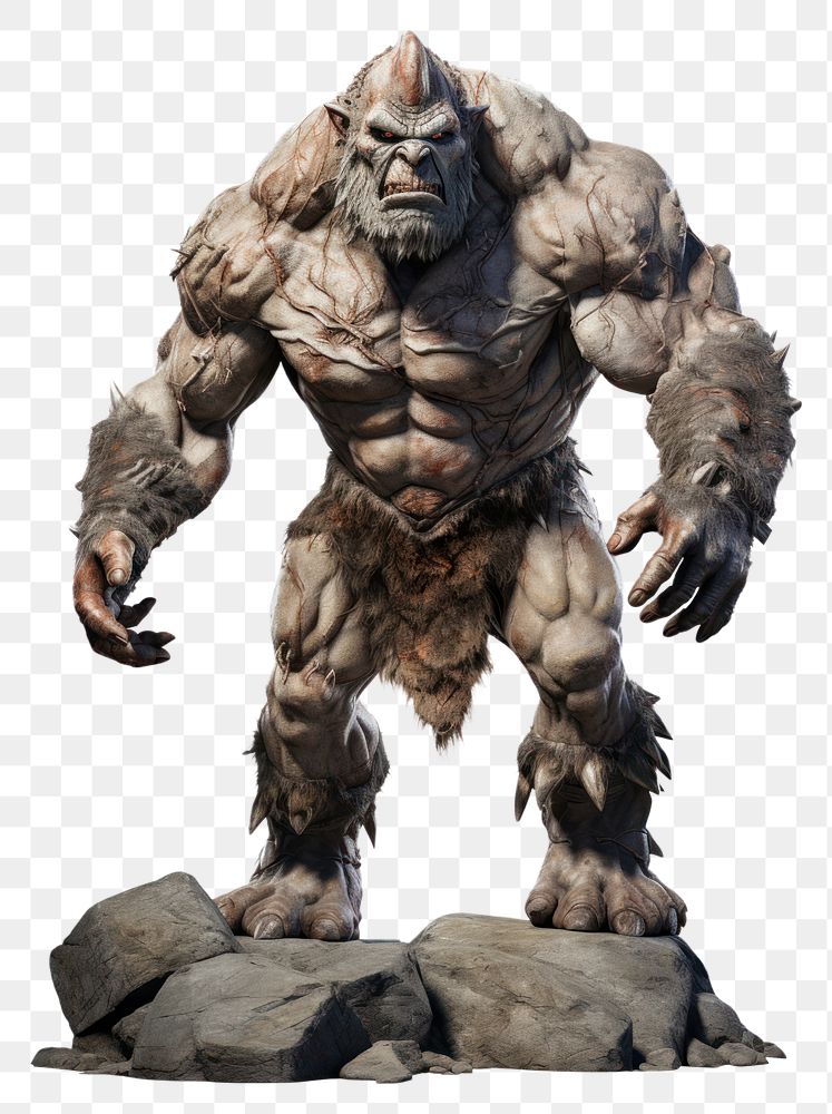 PNG Stone troll sculpture statue mammal. AI generated Image by rawpixel.