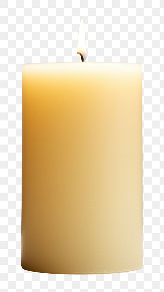 PNG A candle illuminated simplicity cylinder. AI generated Image by rawpixel.