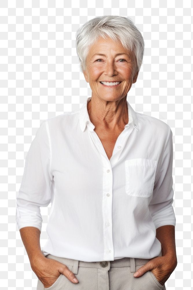 PNG Adult smile retirement relaxation. AI generated Image by rawpixel.