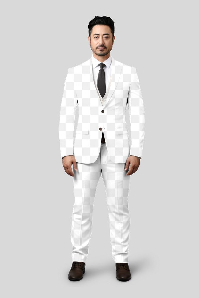 Men's business suit png mockup, transparent apparel