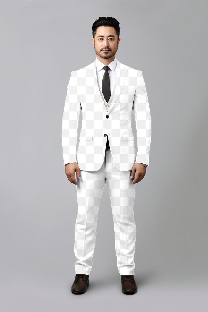 Men's business suit png mockup, transparent apparel