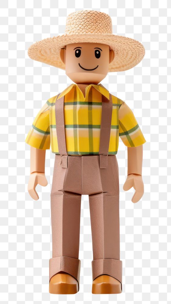 PNG  Farmer doll toy white background. AI generated Image by rawpixel.