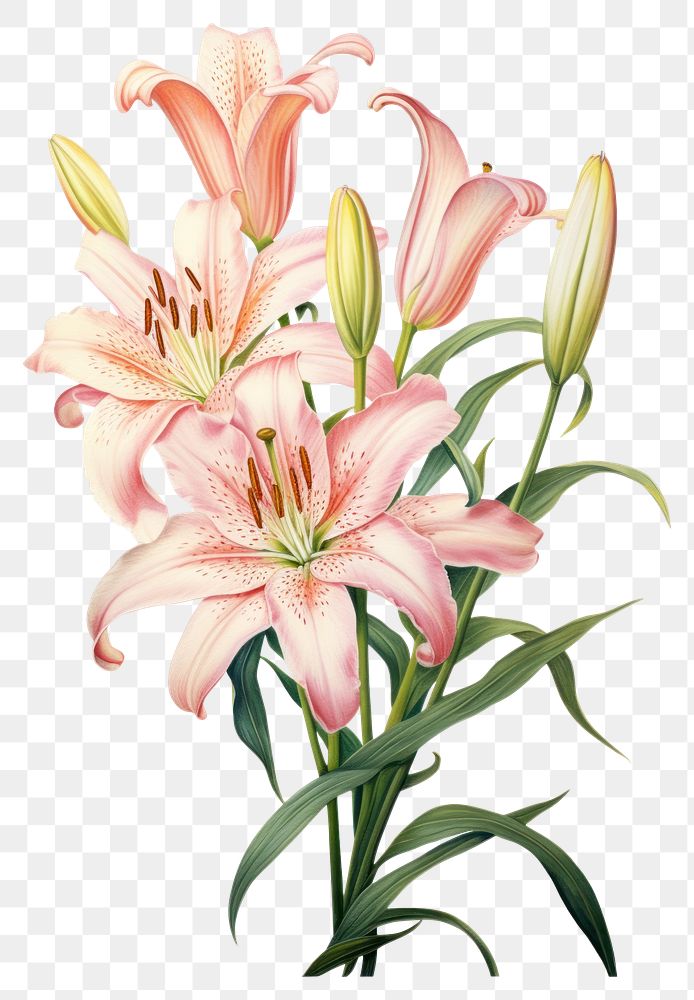 PNG  Flower lily drawing plant. 