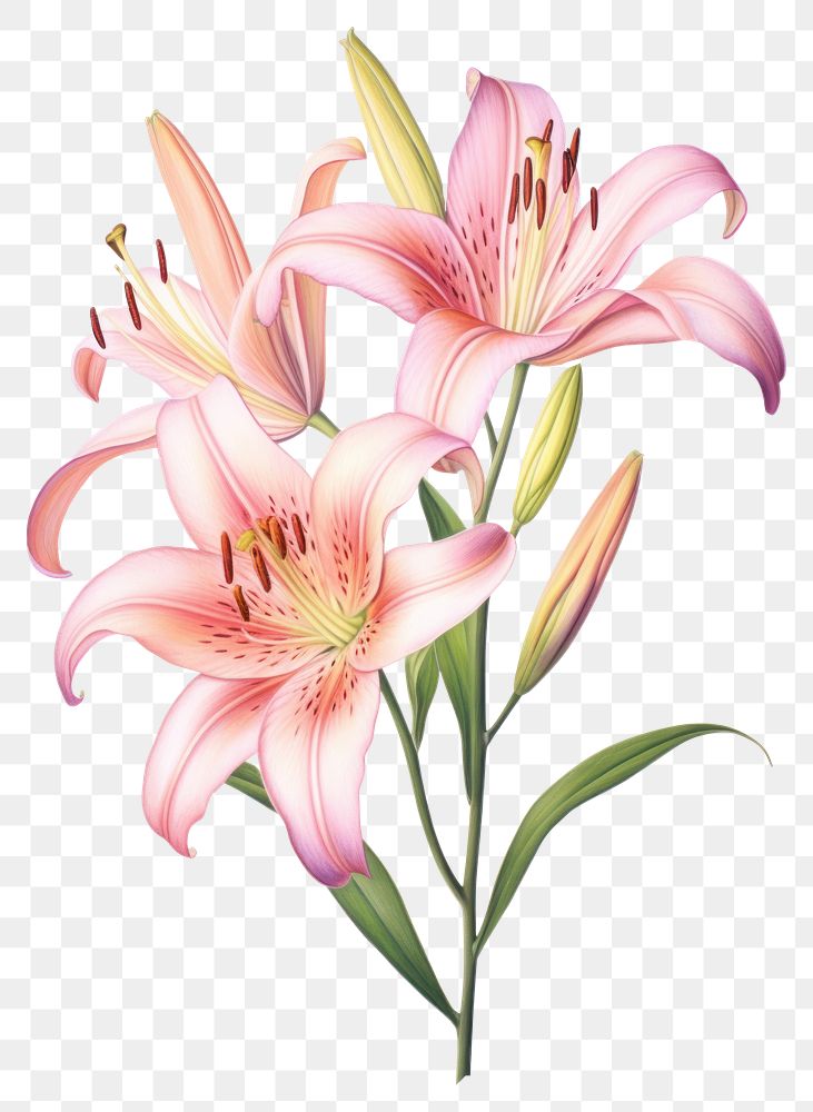 PNG  Flower lily blossom drawing. 