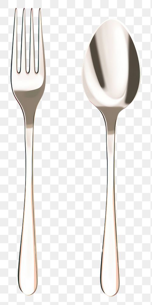 PNG Spoon fork silverware simplicity. AI generated Image by rawpixel.