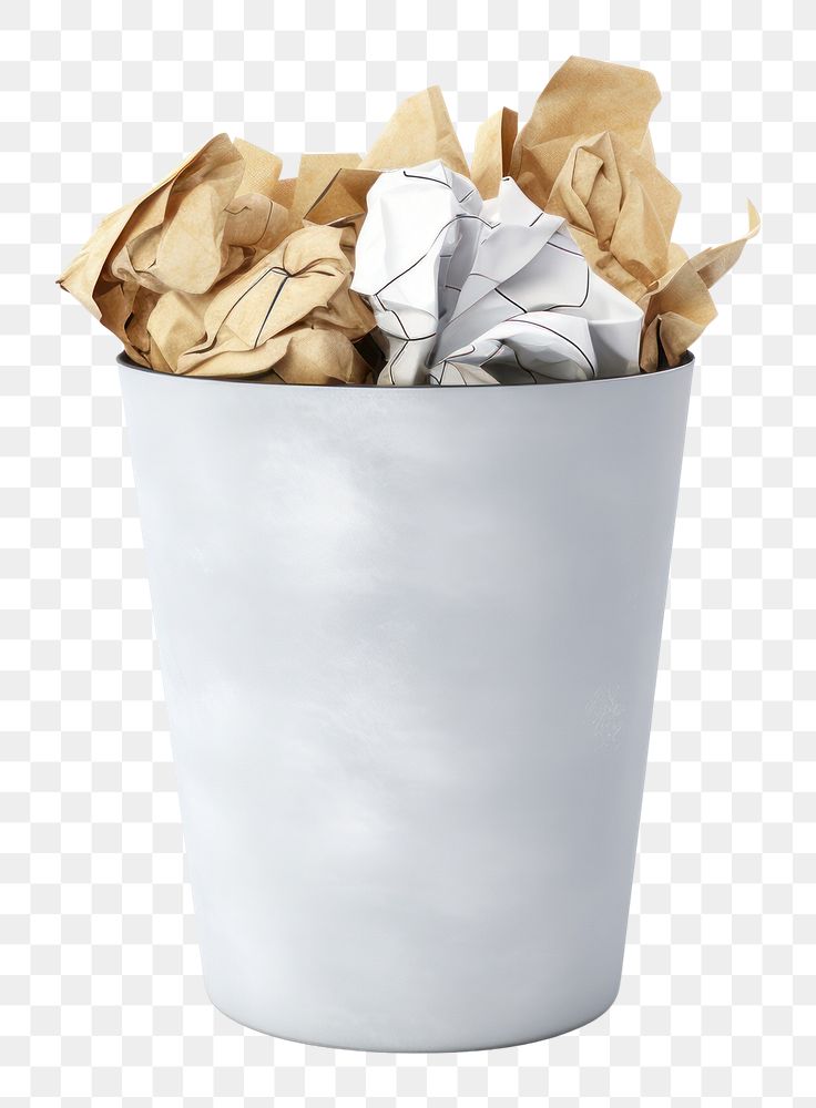 PNG bin with crumpled paper. 