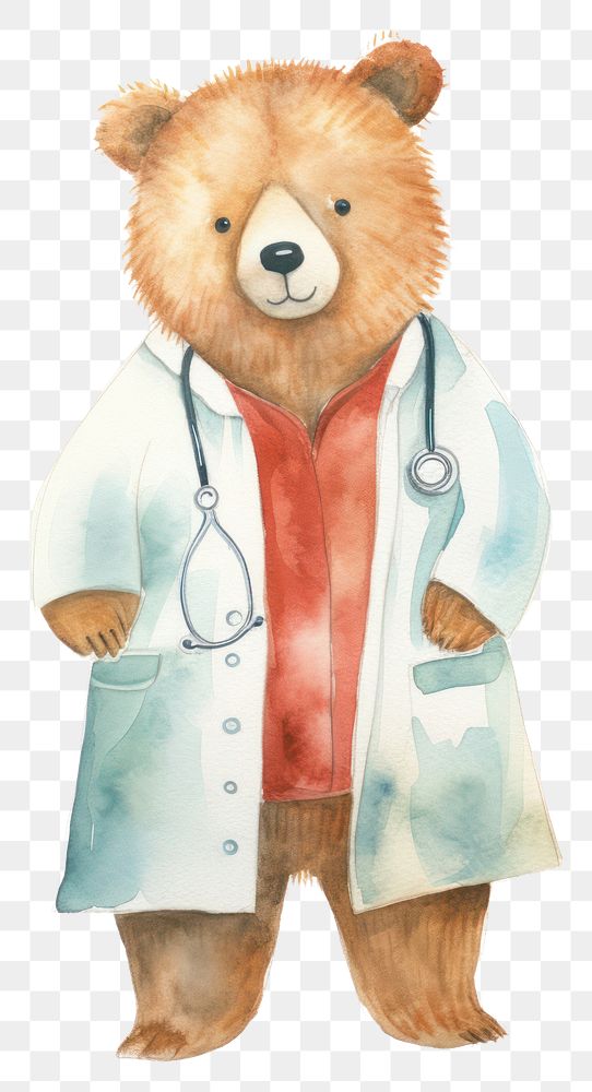 PNG Bear doctor mammal animal white background. AI generated Image by rawpixel.