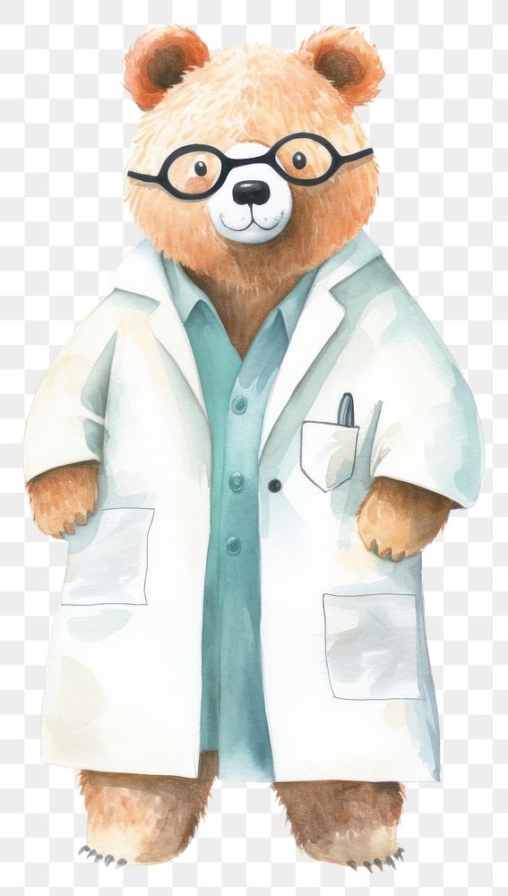PNG Bear doctor toy white background representation. AI generated Image by rawpixel.