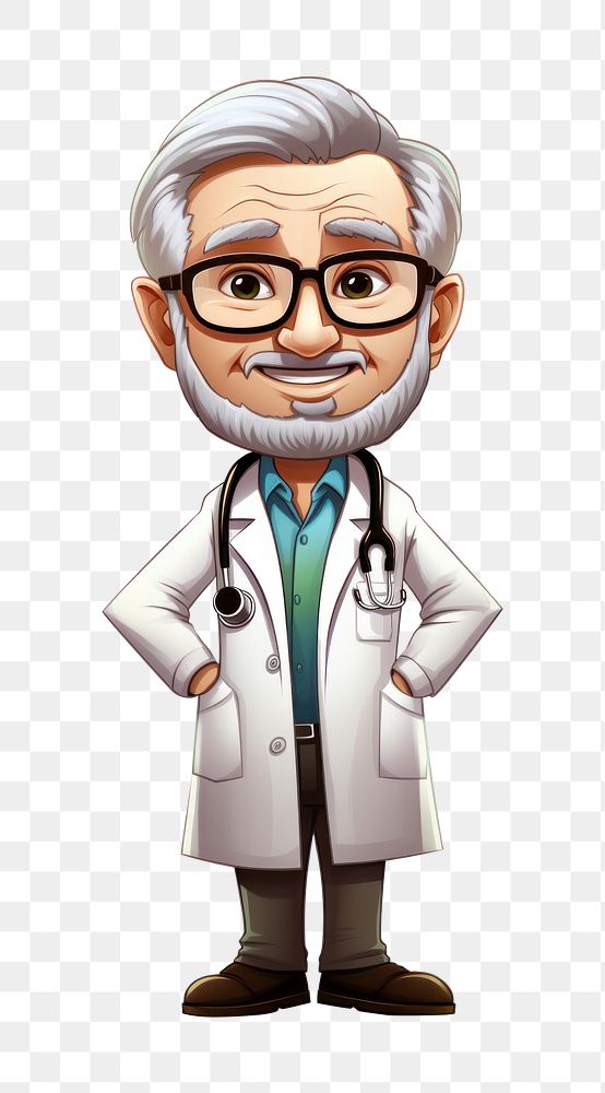 PNG Doctor glasses cartoon stethoscope. AI generated Image by rawpixel.