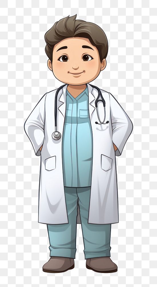 PNG Hospital staff cartoon white background stethoscope. AI generated Image by rawpixel.