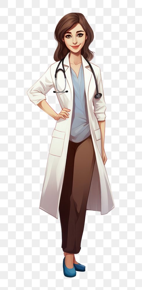 PNG Doctor cartoon adult woman. AI generated Image by rawpixel.
