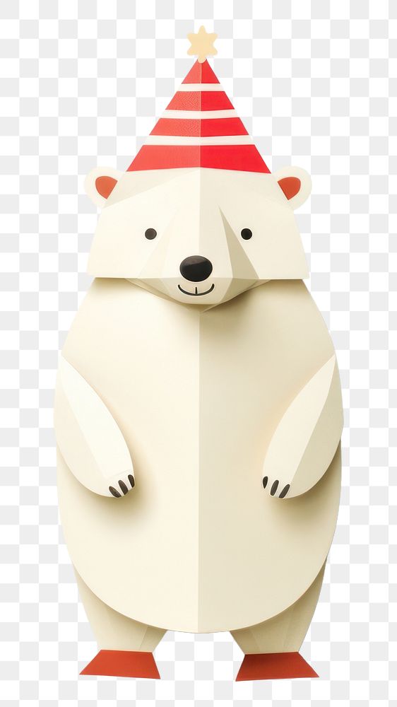 PNG Happy polar bear celebrating Christmas wearing Santa ha snowman animal representation. AI generated Image by rawpixel.