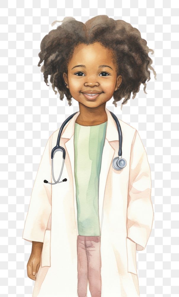 PNG  Portrait smiling cartoon doctor. AI generated Image by rawpixel.