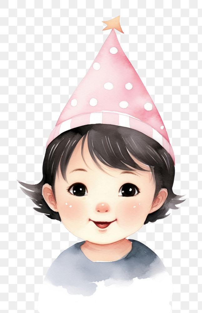PNG  Little birthday girl baby smiling cartoon. AI generated Image by rawpixel.