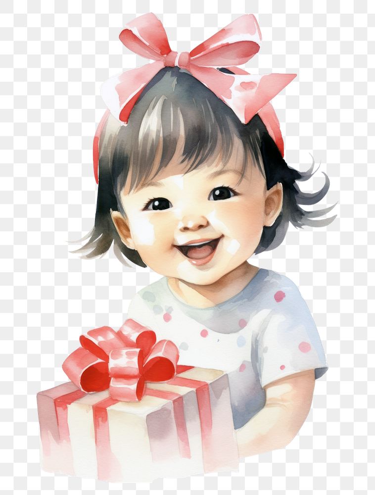 PNG  Birthday girl baby portrait smiling. AI generated Image by rawpixel.