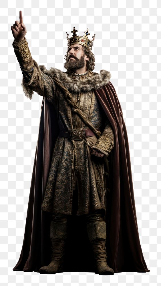 PNG Medieval king waving crown portrait adult. .