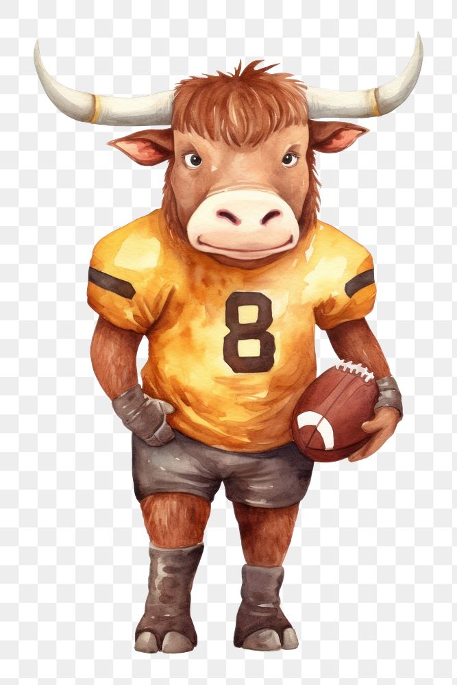 PNG Football livestock cartoon cattle. AI generated Image by rawpixel.